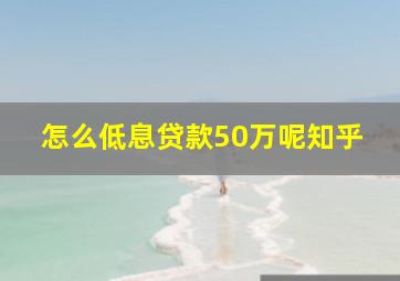 怎么低息贷款50万呢知乎