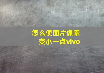 怎么使图片像素变小一点vivo