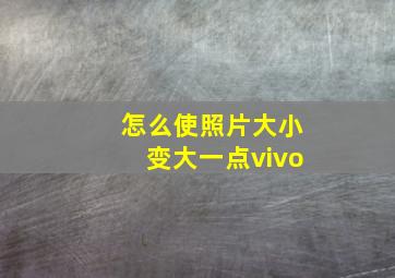 怎么使照片大小变大一点vivo