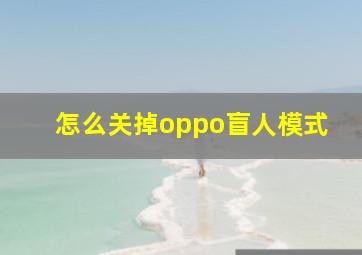 怎么关掉oppo盲人模式