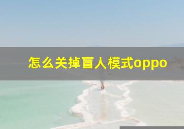 怎么关掉盲人模式oppo