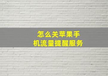 怎么关苹果手机流量提醒服务