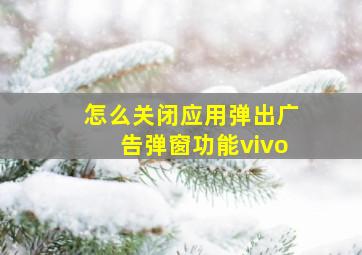 怎么关闭应用弹出广告弹窗功能vivo