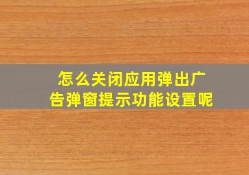 怎么关闭应用弹出广告弹窗提示功能设置呢