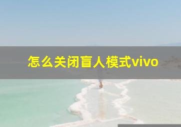 怎么关闭盲人模式vivo