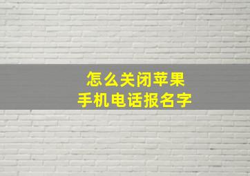 怎么关闭苹果手机电话报名字