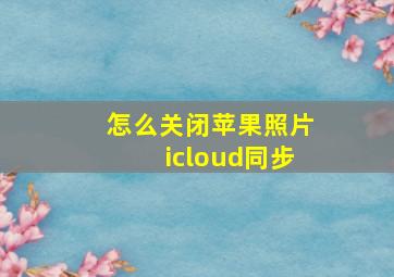 怎么关闭苹果照片icloud同步