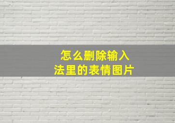 怎么删除输入法里的表情图片