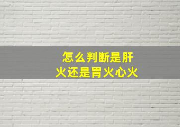 怎么判断是肝火还是胃火心火