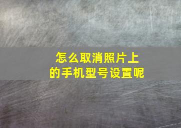 怎么取消照片上的手机型号设置呢