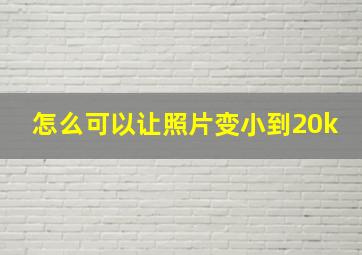 怎么可以让照片变小到20k