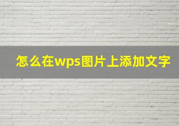 怎么在wps图片上添加文字