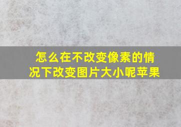 怎么在不改变像素的情况下改变图片大小呢苹果