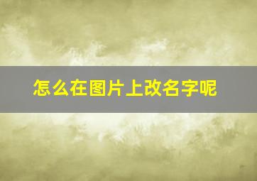 怎么在图片上改名字呢