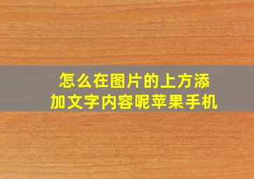 怎么在图片的上方添加文字内容呢苹果手机