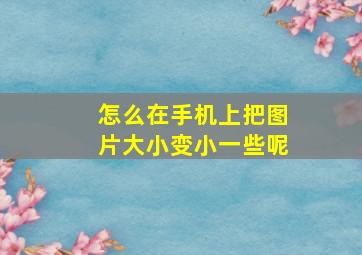 怎么在手机上把图片大小变小一些呢