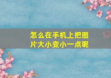 怎么在手机上把图片大小变小一点呢