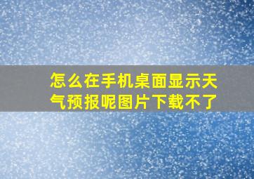 怎么在手机桌面显示天气预报呢图片下载不了