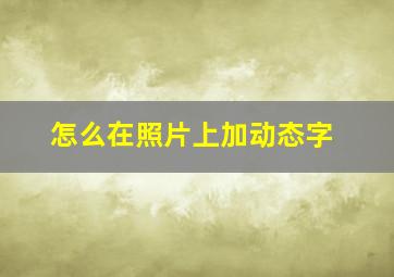 怎么在照片上加动态字