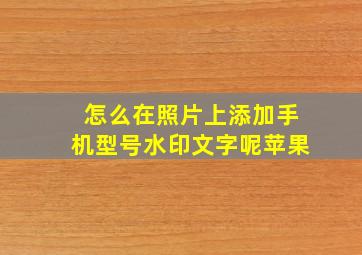 怎么在照片上添加手机型号水印文字呢苹果