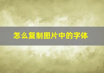 怎么复制图片中的字体