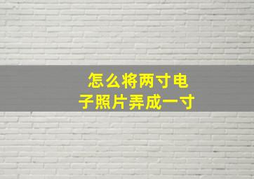 怎么将两寸电子照片弄成一寸