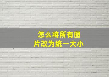 怎么将所有图片改为统一大小