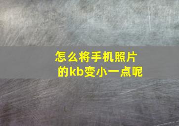 怎么将手机照片的kb变小一点呢