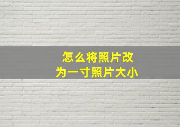 怎么将照片改为一寸照片大小