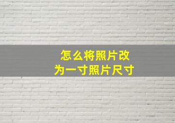 怎么将照片改为一寸照片尺寸