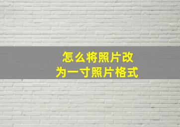 怎么将照片改为一寸照片格式