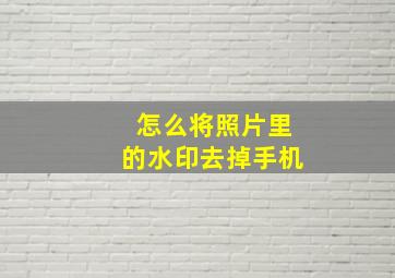 怎么将照片里的水印去掉手机