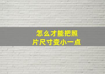 怎么才能把照片尺寸变小一点