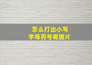 怎么打出小写字母符号呢图片