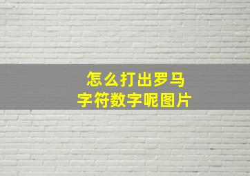 怎么打出罗马字符数字呢图片