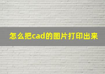 怎么把cad的图片打印出来