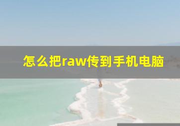 怎么把raw传到手机电脑