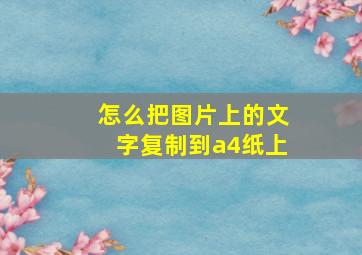 怎么把图片上的文字复制到a4纸上