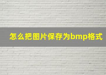 怎么把图片保存为bmp格式