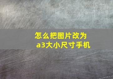 怎么把图片改为a3大小尺寸手机