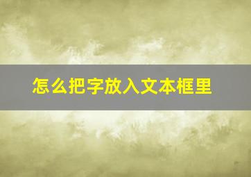 怎么把字放入文本框里