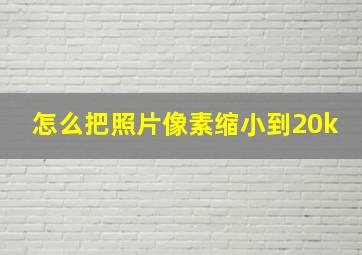 怎么把照片像素缩小到20k