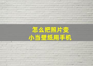 怎么把照片变小当壁纸用手机