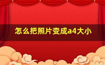 怎么把照片变成a4大小