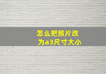 怎么把照片改为a3尺寸大小