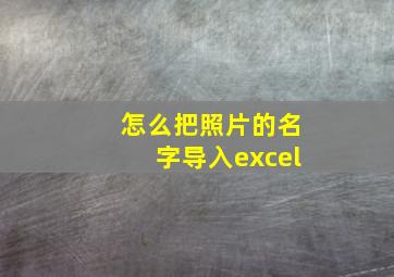 怎么把照片的名字导入excel