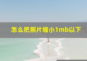 怎么把照片缩小1mb以下