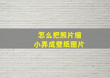 怎么把照片缩小弄成壁纸图片