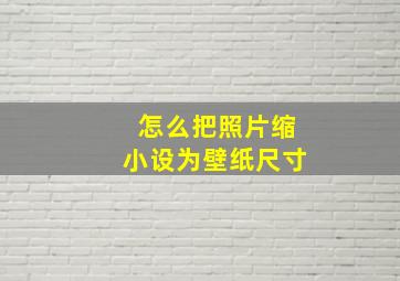 怎么把照片缩小设为壁纸尺寸