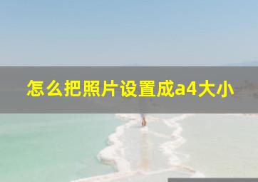 怎么把照片设置成a4大小